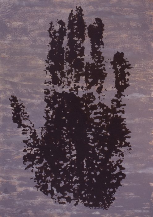 La main de l’Anasazi / Acrylique sur bois / 1998