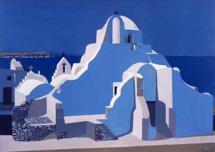 Bleus de Grèce / Acrylique sur bois / 1997